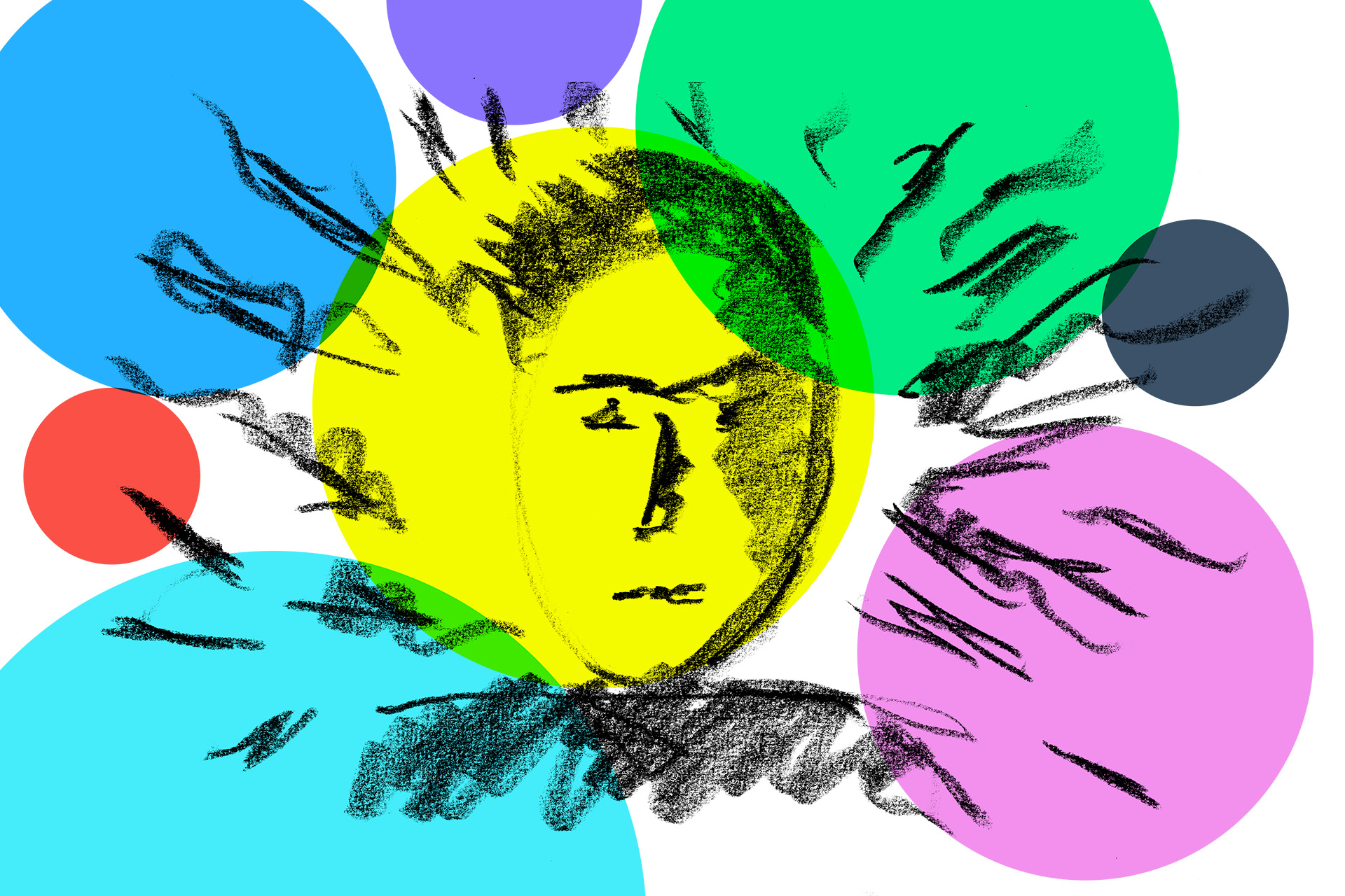 Sketch illustration of a human transmission