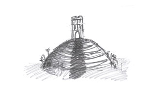 Pencil drawings of Glastonbury Tor