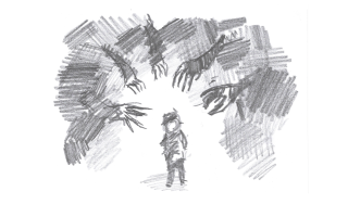 Spiritual Attack Pencil Drawing