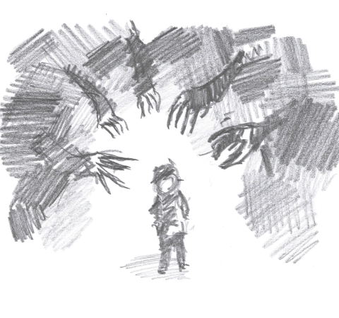 Spiritual Attack Pencil Drawing