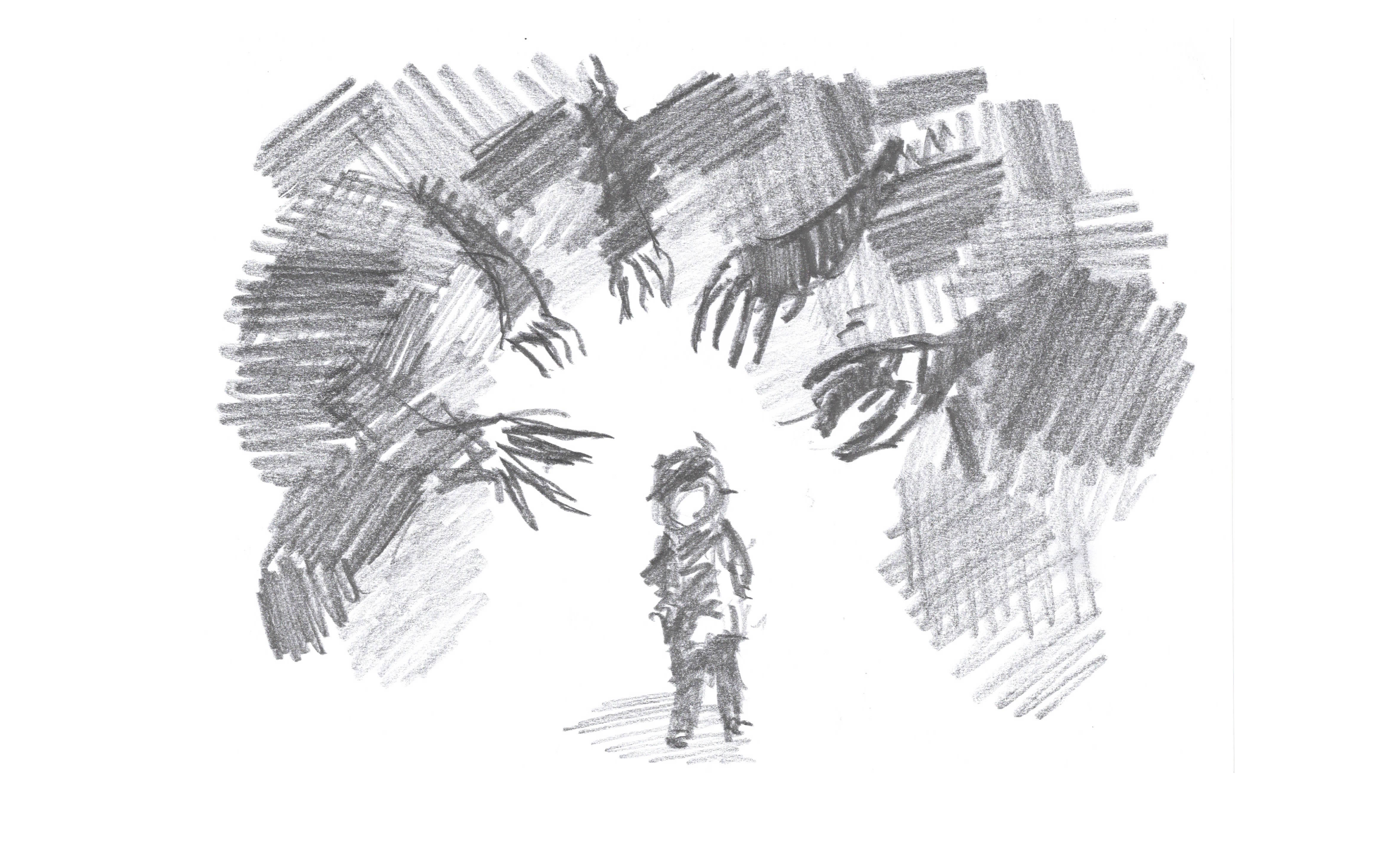 Spiritual Attack Pencil Drawing