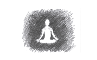 Meditating pencil drawing