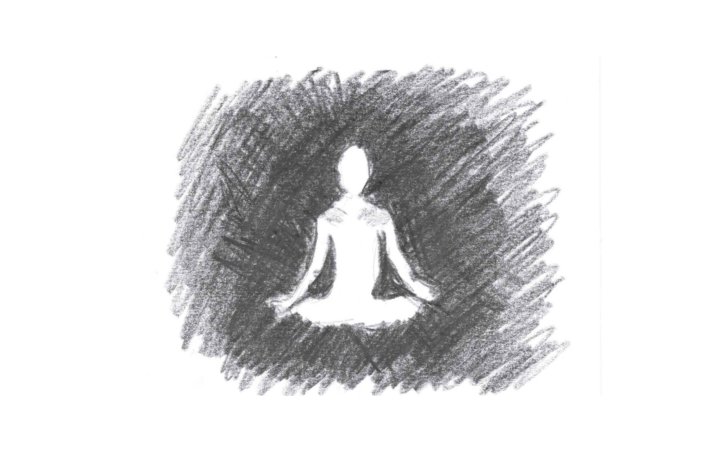 Meditating pencil drawing